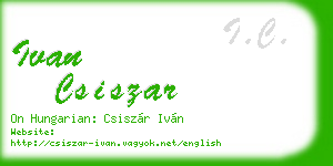ivan csiszar business card
